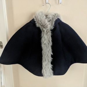 Faux-Fur Trim Cape